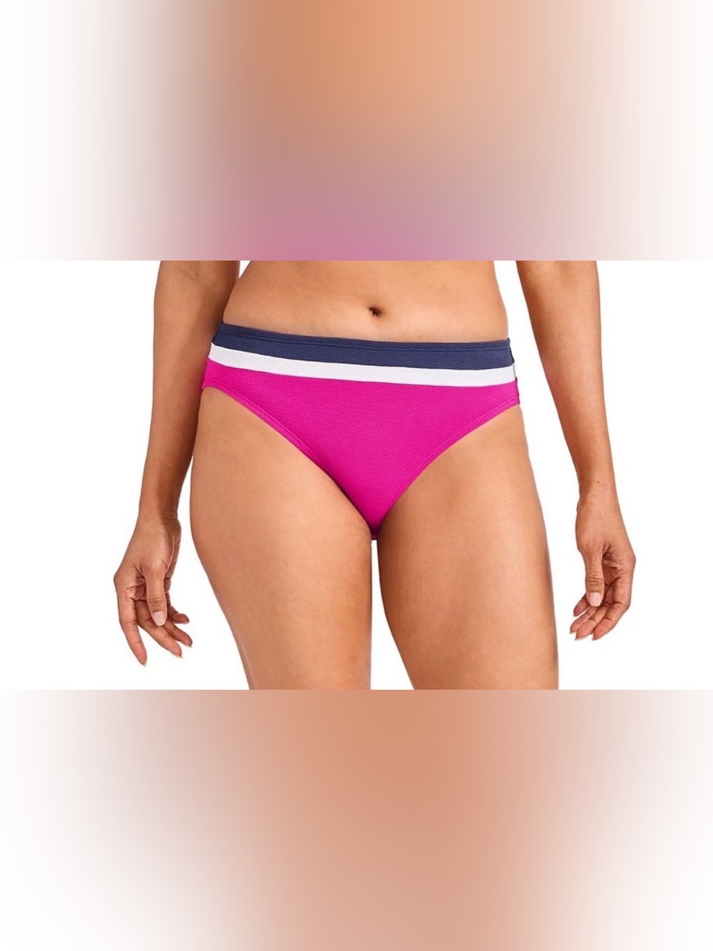 NWT Tommy Bahama Island Cays Colorblock Hipster Swim Bottom Pink Maui Size M